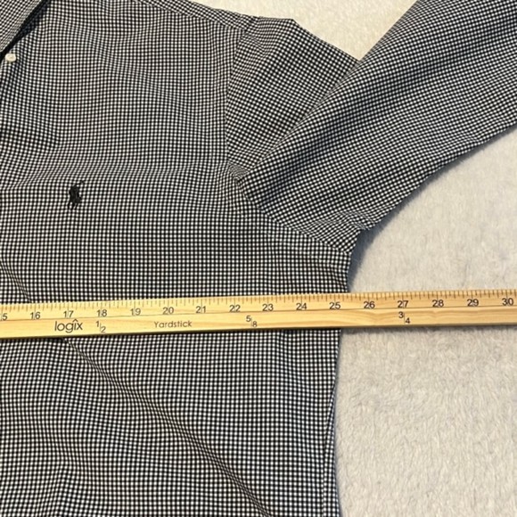 Ralph Lauren Mens Black Blaire Gingham Check LS Custom Fit Shirt Size XL - Picture 8 of 10